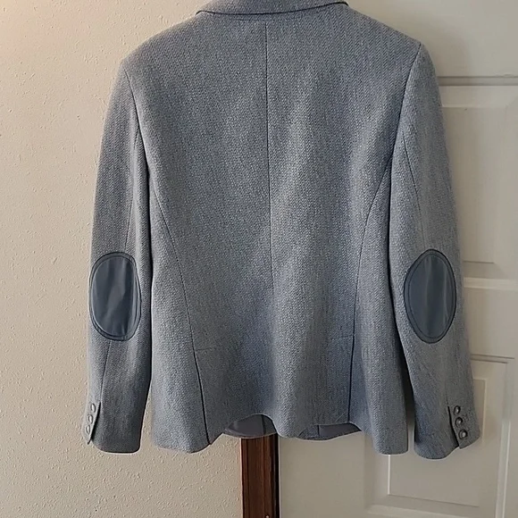 LOFT Classic Soft Blue Herringbone Blazer - Picture 5 of 7